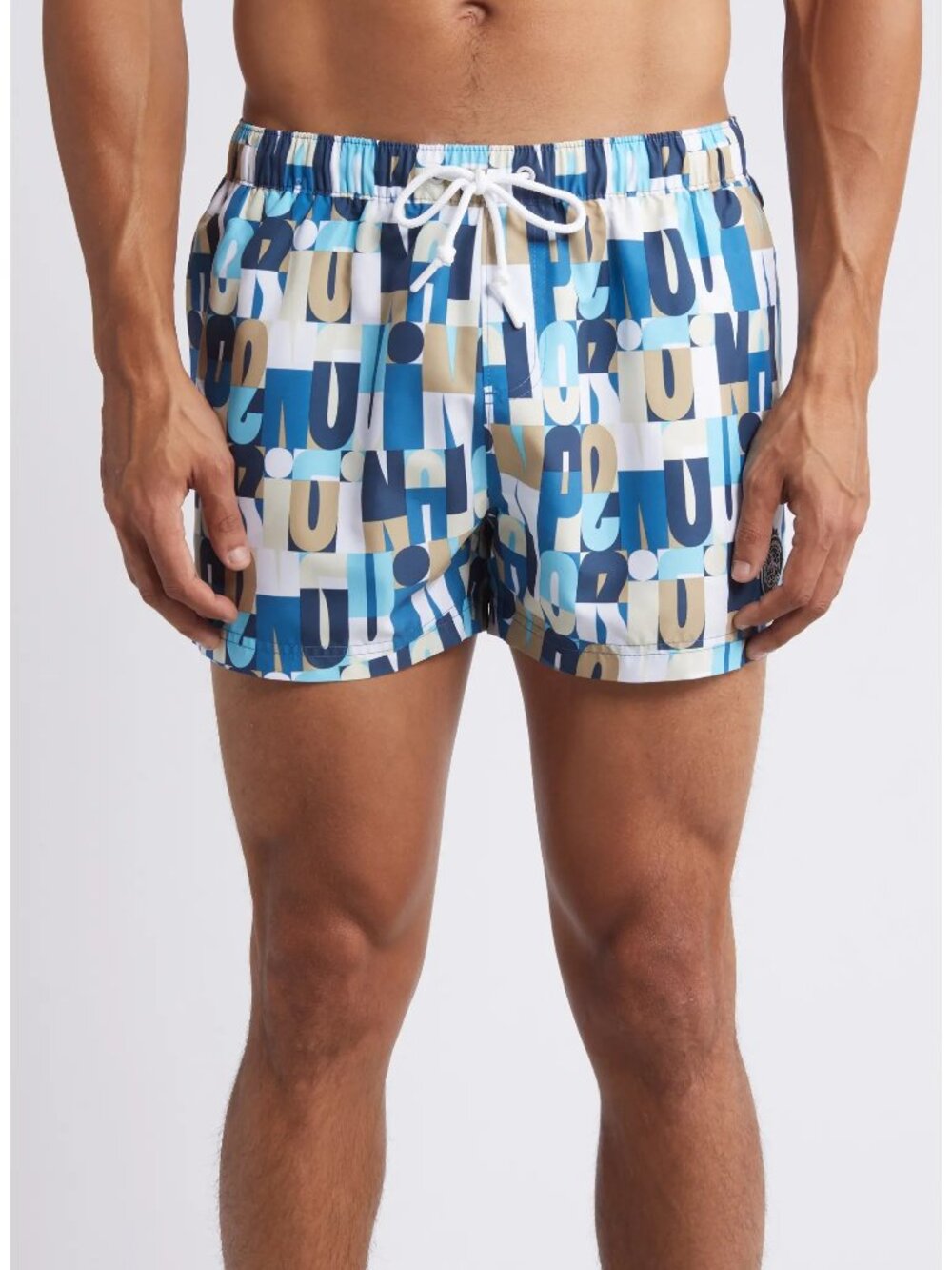 Original Penguin Logo Swim Trunks in Vallarta Blue